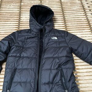 Boys North Face hooded reversible jacket